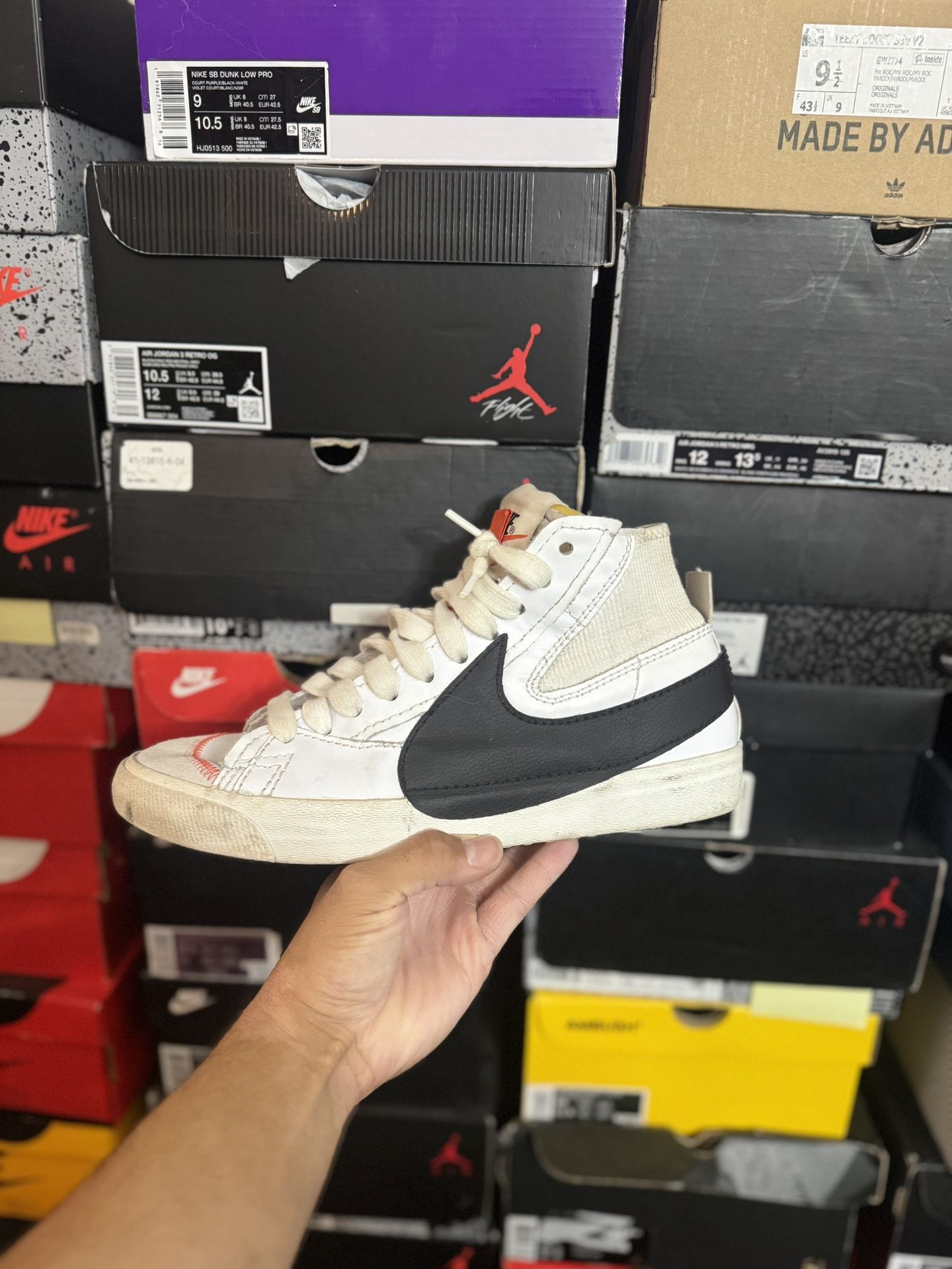 Nike Blazer Mid 77 Jumbo White Black size USED But Clean