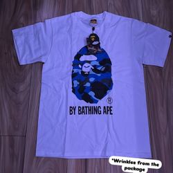 Blue and White bape tee