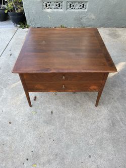 Mid Century Modern Side Table Two Drawers
