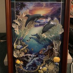 3 dimensional dolphin/sea portrait art
