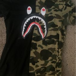 Black And Camo Bape Shirt Size L