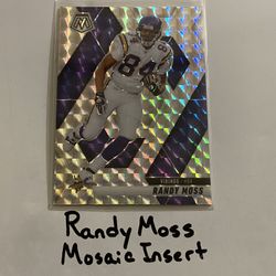 Randy Moss Minnesota Vikings Hall of Fame WR Mosaic Short Print Insert Card. 