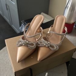 low Gold heels,