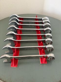 Snap On Tools Short Handle Combination Wrench Set Chrome  -  8 Pieces