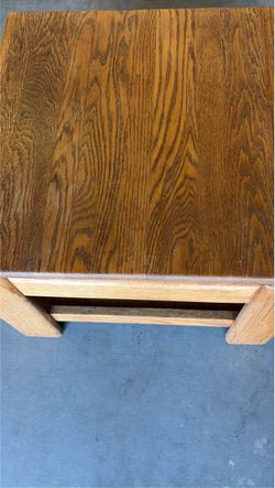 Solid and Heavy Oak Wood Square End Table