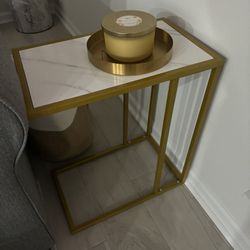 Modern Side/End Table , Faux Marble Top