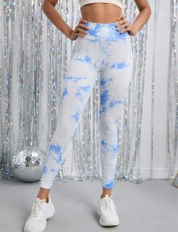 Blue Tye Dye Leggings Size S 