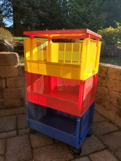 Colorful Storage Shelves With Wheels