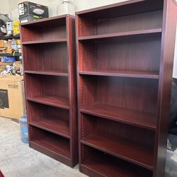 Mahogany Finished Home Or Office Shelves Set Of 2 