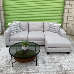 *Free Delivery* Gray Living Spaces Sectional Reversible Chaise