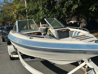 Glastron Fiberglass Boat on Trailer