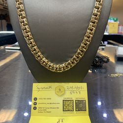 10kt- Semi Solid Chino Chain 12MM/26”.