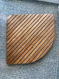Spa-Style Teak Wood Corner Shower Mat