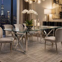 CHROME DINING TABLE FOR SALE!  63” 