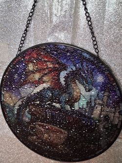Tea Dragon Stained glass suncatcher