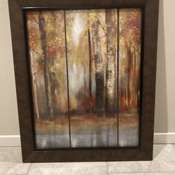 Indian Summer Forest Canvas Print Wall Art by Allison Pearce -  Framed Picture Decor Living Room. Measure: 33”x27”