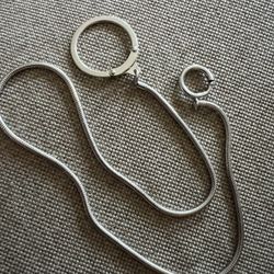 Vintage Sterling Soft Snake Chain Necklace 18 “