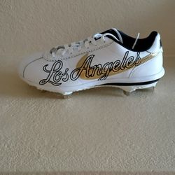 Nike Lunar Cortez 2022 All Star Los Angeles Low Metal Baseball Cleats White/Gold/Black Size 8. All Leather.