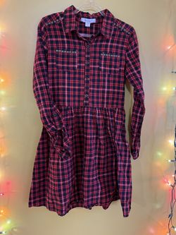 Girls Plaid Red Dress 