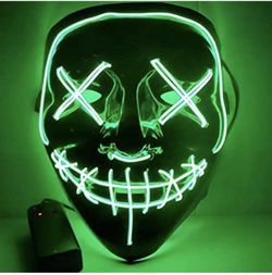 The Purge Rave Party Light Up Stitches Scary LED Mask Costume Cosplay Halloween