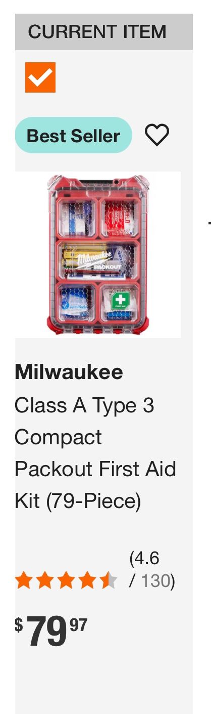 Milwaukee Class A Type 3 Compact Packout First Aid Kit (79-Piece)