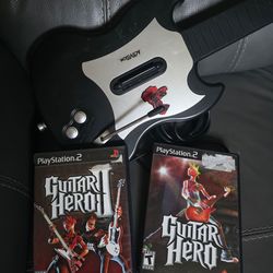 Guitar hero 1&2 plus wired ps2 guitar
