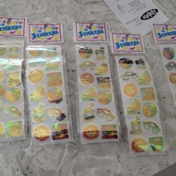 5 Packs Holographic Beach Summer Stickers Made in Taiwan