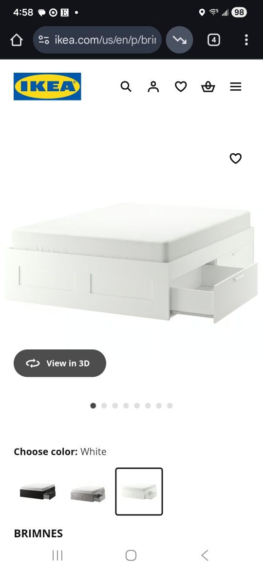 Full Size Bed Frame With Storage And Matreess 