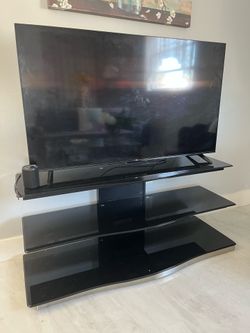 TV Stand 3 layers Cristal black