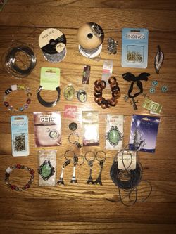 Jewlery fabric necklaces bracelets earrings crafts in large tote holiday gift present