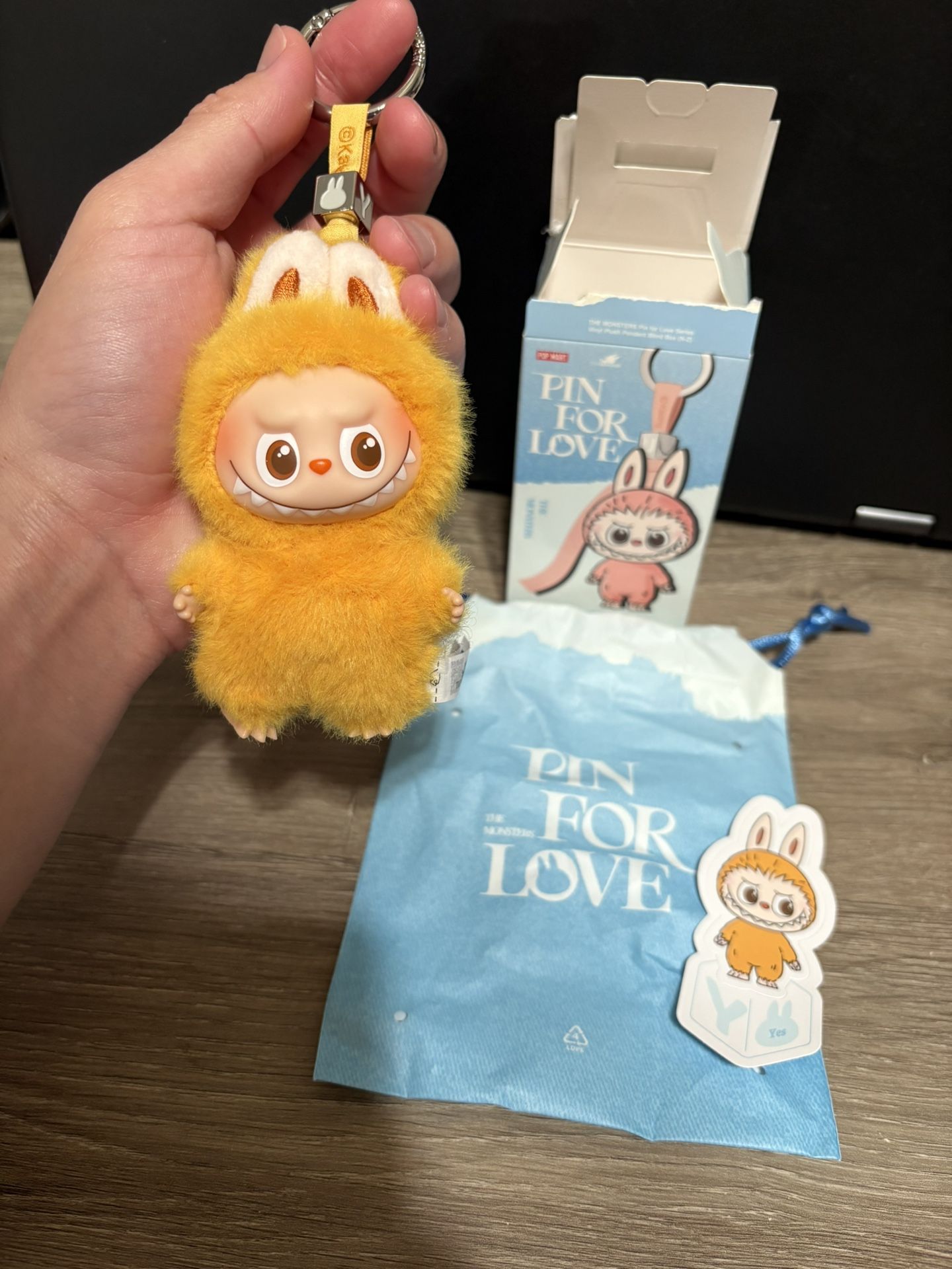 POP MART Labubu V4 The Monsters Pin For Love Alphabet Plush Pendant - Letter Y
