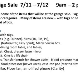 Garage Sale - High Quality Items 