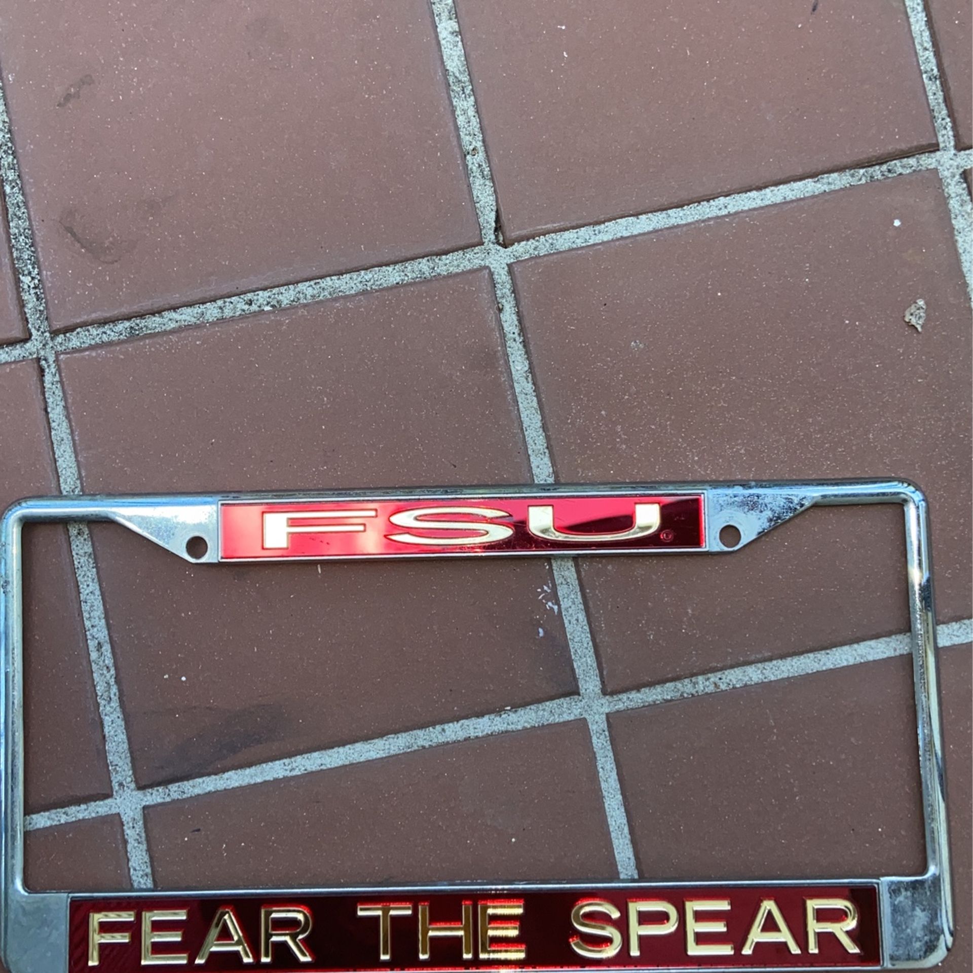 FSU Fear The Spear Acrylic Tag Frame