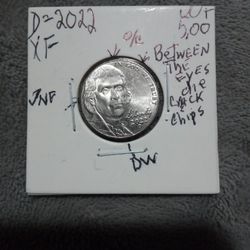 🇺🇸"T. Jefferson 5¢.(2022="D") Wt:5.00(Multiple Errors.)