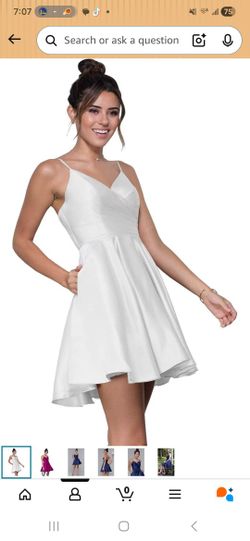 White Elopement Ceremony Homecoming Dress