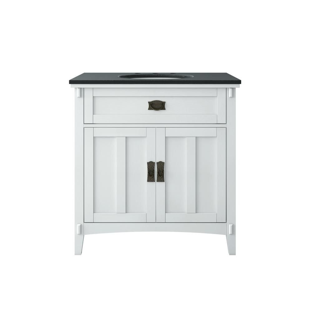 Artisan 33 in. Single Sink Bath Vanity with Black Marble Top