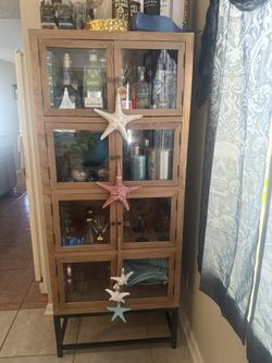 Beautiful 4 Shelf Bar Cabinet