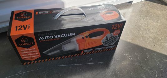 TORELLI PORTABLE AUTO VACUUM WITH ACCESSORIES & CARRY CASE 12 VOLT POWER NEW