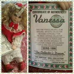 Vintage Christmas Porcelain Doll