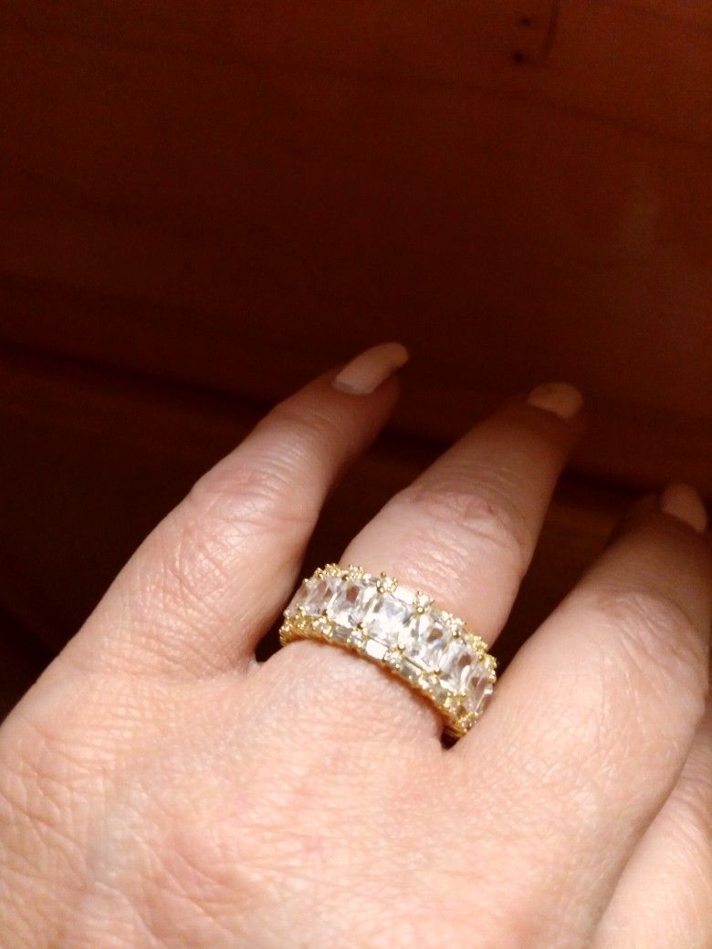 Beautiful 18k Gold Over Sterling Silver Ring Size