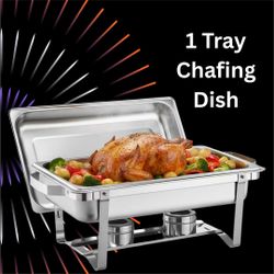 1 Tray Chafing Dish Buffet in Stainless Steel, 10 Quart Capacity