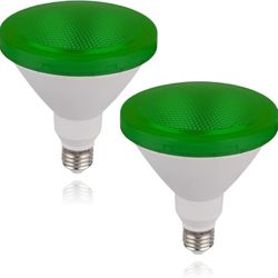 Par38 Green Light Bulb 15W E26 Green Flood Lights 2 Pack