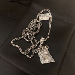 Franco necklace with mini jesus piece 