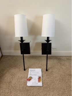 Hardwired Wall Sconces Set of 2, Mid Century Candlestick Style Wall Mounted Sconce