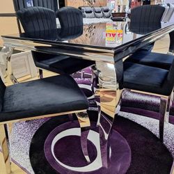 5 Pcs Dining Room Set Dining Table and 4 Chairs