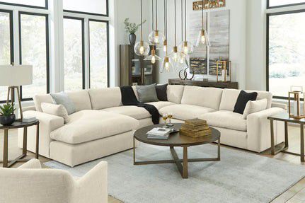 Elyza Ivory 4 Piece Modular Cloud Sectional 🎄 Sectional,  Living Room Set, Bedroom Furniture Set, Dining Room Set 