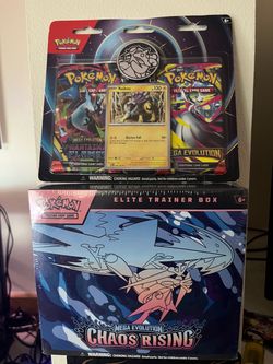 Pokémon TCG Mega Bundle chaos rising, mega evolution, phantasmal flames with raikou promo card