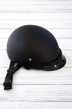 Daytona Skull Helmet Dull Black Half Helmet Quick Release DOT - Large