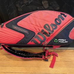 Wilson Pro Tour (K) Factor Tennis Bag 2 Sided Multi Racket Back Pack Red Black 🎾