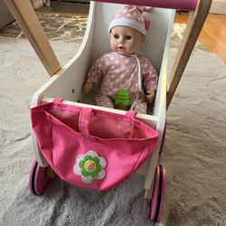 Dashi Wooden Doll Stroller/Pram!! 